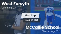 Matchup: West Forsyth High vs. McCallie School 2019