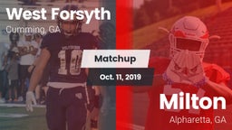 Matchup: West Forsyth High vs. Milton  2019