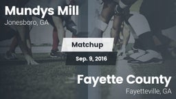 Matchup: Mundys Mill HS vs. Fayette County  2016