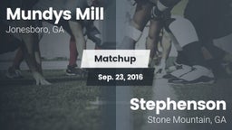 Matchup: Mundys Mill HS vs. Stephenson  2016