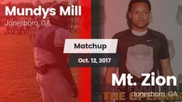 Matchup: Mundys Mill HS vs. Mt. Zion  2017