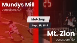 Matchup: Mundys Mill HS vs. Mt. Zion  2018
