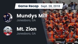 Recap: Mundys Mill  vs. Mt. Zion  2018