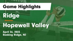 Ridge  vs Hopewell Valley Game Highlights - April 26, 2023