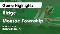 Ridge  vs Monroe Township  Game Highlights - April 19, 2024