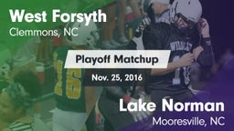 Matchup: West Forsyth vs. Lake Norman  2016