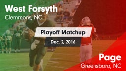 Matchup: West Forsyth vs. Page  2016