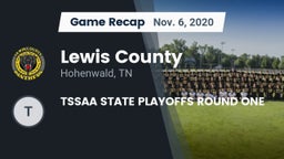 Recap: Lewis County  vs. TSSAA STATE PLAYOFFS ROUND ONE 2020