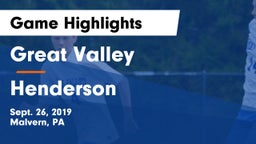 Great Valley  vs Henderson  Game Highlights - Sept. 26, 2019