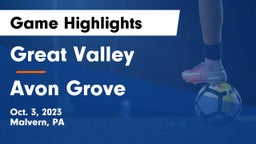 Great Valley  vs Avon Grove  Game Highlights - Oct. 3, 2023