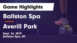 Ballston Spa  vs Averill Park  Game Highlights - Sept. 26, 2019