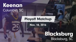 Matchup: W. J. Keenan HS vs. Blacksburg  2016
