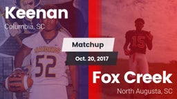 Matchup: W. J. Keenan HS vs. Fox Creek  2017