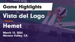 Vista del Lago  vs Hemet  Game Highlights - March 15, 2024