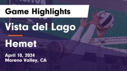 Vista del Lago  vs Hemet  Game Highlights - April 10, 2024