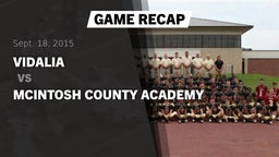 Recap: Vidalia  vs. McIntosh County Academy  2015