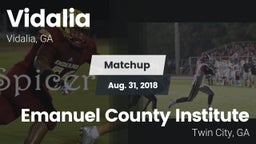 Matchup: Vidalia  vs. Emanuel County Institute  2018