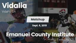 Matchup: Vidalia  vs. Emanuel County Institute  2019