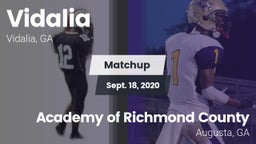 Matchup: Vidalia  vs. Academy of Richmond County  2020