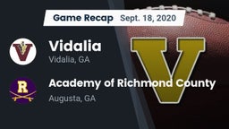 Recap: Vidalia  vs. Academy of Richmond County  2020