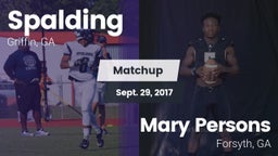 Matchup: Spalding  vs. Mary Persons  2017