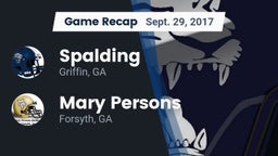 Recap: Spalding  vs. Mary Persons  2017