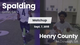 Matchup: Spalding  vs. Henry County  2018