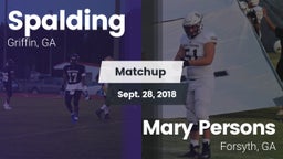 Matchup: Spalding  vs. Mary Persons  2018
