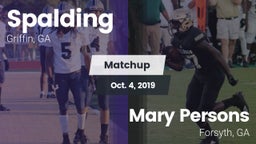 Matchup: Spalding  vs. Mary Persons  2019