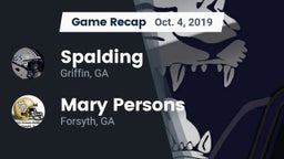 Recap: Spalding  vs. Mary Persons  2019