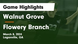 Walnut Grove  vs Flowery Branch  Game Highlights - March 8, 2024