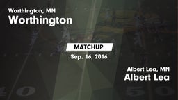 Matchup: Worthington High vs. Albert Lea  2016