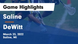 Saline  vs DeWitt  Game Highlights - March 23, 2022