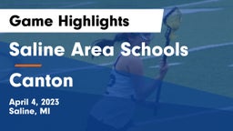 Saline Area Schools vs Canton  Game Highlights - April 4, 2023