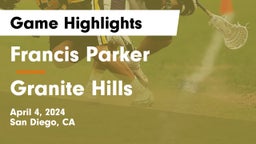 Francis Parker  vs Granite Hills  Game Highlights - April 4, 2024