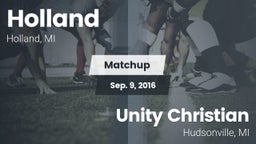 Matchup: Holland  vs. Unity Christian  2016