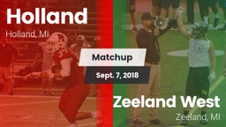 Matchup: Holland  vs. Zeeland West  2018