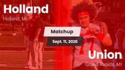 Matchup: Holland  vs. Union  2020