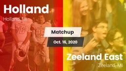 Matchup: Holland  vs. Zeeland East  2020