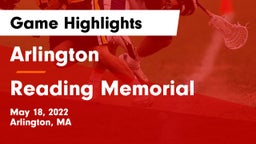 Arlington  vs Reading Memorial  Game Highlights - May 18, 2022