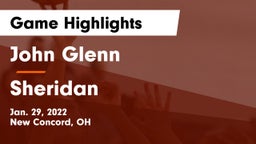 John Glenn  vs Sheridan  Game Highlights - Jan. 29, 2022