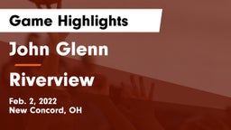 John Glenn  vs Riverview  Game Highlights - Feb. 2, 2022