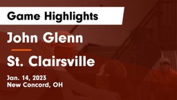 John Glenn  vs St. Clairsville  Game Highlights - Jan. 14, 2023