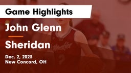 John Glenn  vs Sheridan  Game Highlights - Dec. 2, 2023