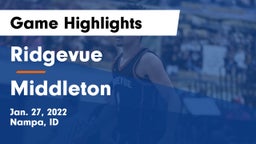 Ridgevue  vs Middleton  Game Highlights - Jan. 27, 2022