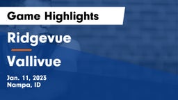 Ridgevue  vs Vallivue  Game Highlights - Jan. 11, 2023