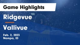 Ridgevue  vs Vallivue  Game Highlights - Feb. 2, 2023