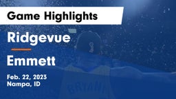 Ridgevue  vs Emmett  Game Highlights - Feb. 22, 2023