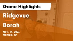 Ridgevue  vs Borah  Game Highlights - Nov. 14, 2023