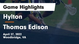 Hylton  vs Thomas Edison  Game Highlights - April 27, 2022